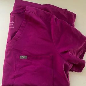Catarina One Pocket Scrub Top Raspberry Sorbet